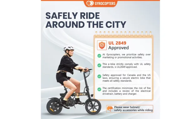 REFURBISHED (Good)– Gyrocopters Rizz Foldable Electric Bike - Image 4