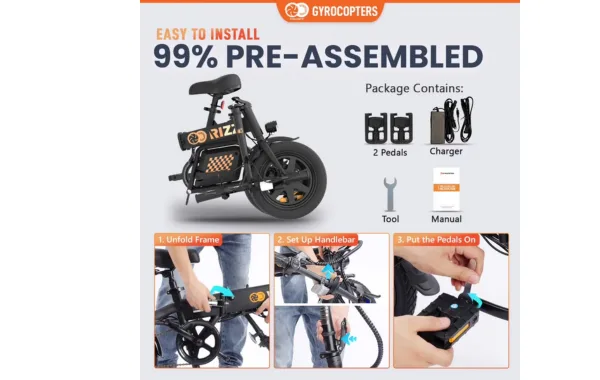 REFURBISHED (Good)– Gyrocopters Rizz Foldable Electric Bike - Image 2